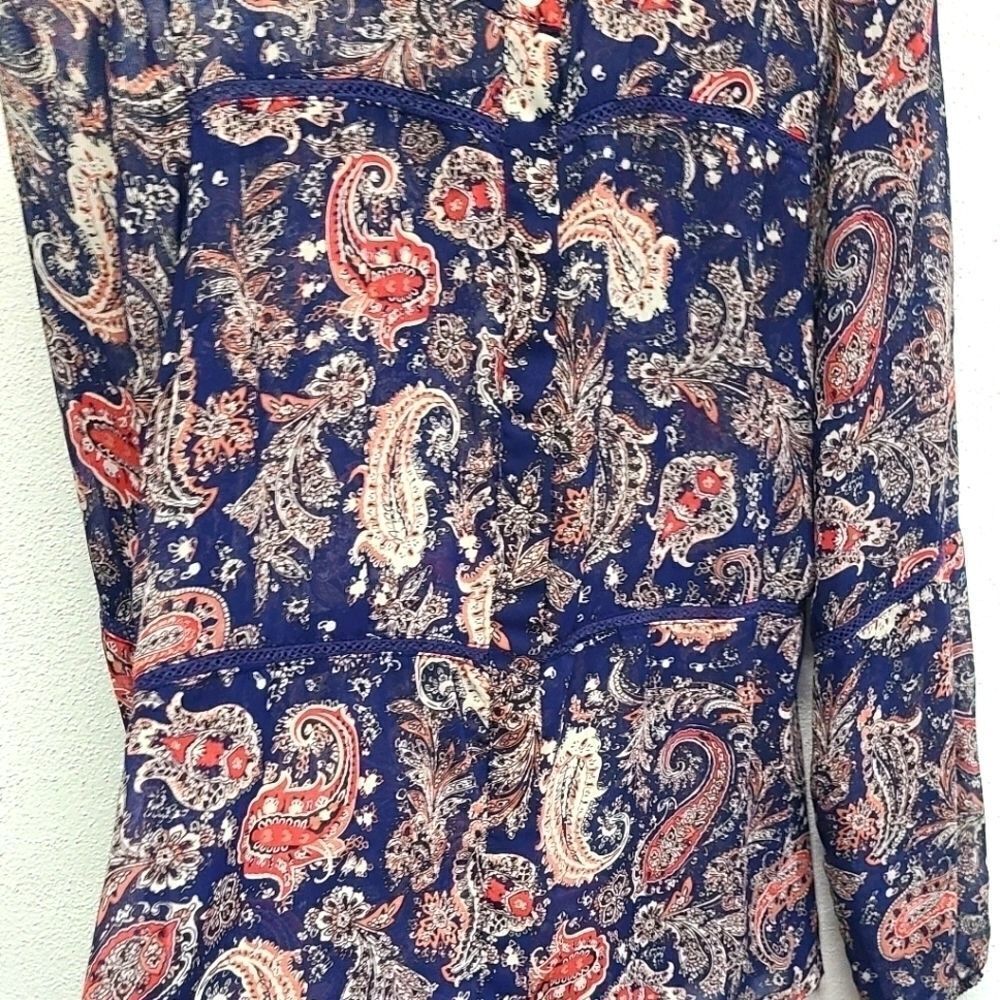 Octavia Button Down Sheer Blouse Size Small‎ - Picture 5 of 12